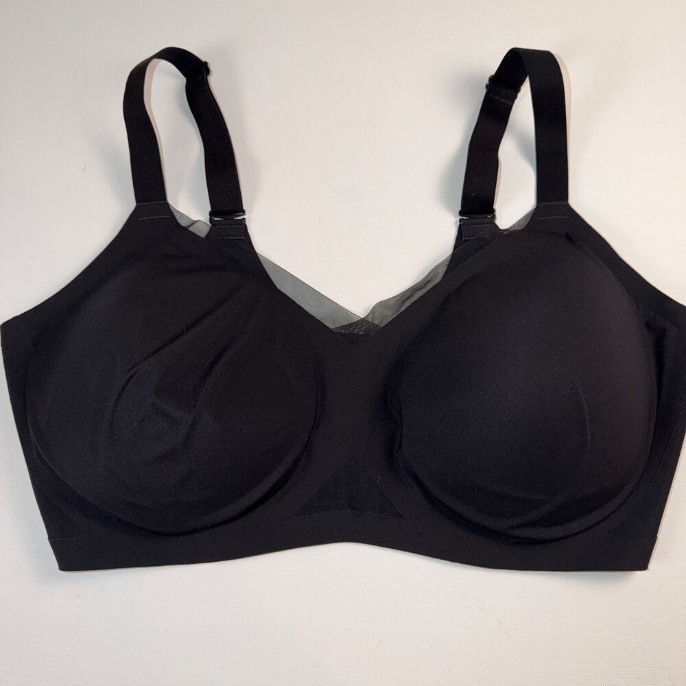 Honeylove Black CrossOver Wireless Liftwear Bra Size 42DD(E)/DDD(F)